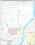 Des Moines Wall Map Premium Style